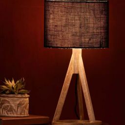 Jute Black Trio Wooden Lamp by Green Girgit-picture-16