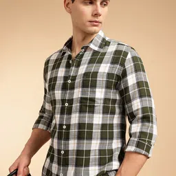 French Connection Men Premium Slim Fit Checked Pure Cotton Casual Shirt-image-80