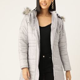 Okane Faux Fur Trims Detailed Detachable Hood Longline Padded Jacket-image-10