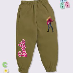YK X Minute Mirth Girls Barbie Printed Joggers-image-53