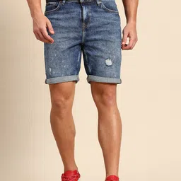 United Colors of Benetton Men Washed Slim Fit Denim Shorts-image-25
