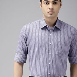 Van Heusen Pure Cotton Slim Fit Self-Design Striped Formal Shirt-image-29
