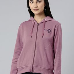 ADBUCKS Women Pink Embroidered Hooded Sweatshirt-picture-47