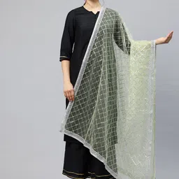 flaher Embroidered Sequinned Net Dupatta image 2