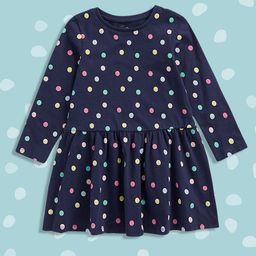 mothercare Girls Navy Blue Pure Cotton A-Line Dress-picture-12