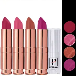 PERPAA Antique Set Of 4 Velvet Matte Lipsticks 3.5g Each - Magenta-Pink-Nude-Mauve Pink-image-68