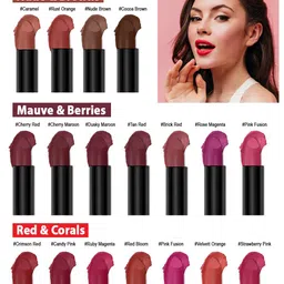 PERPAA Set Of 2 Creamy Matte Bullet Lipstick - 3.5g Each - Caramel 62 - Tan Red 80 image 5