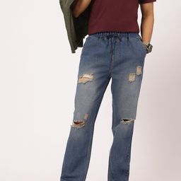 Kook N Keech Men Casual Comfort Ripped Pyjama Fit Jeans-image-77
