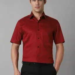 Louis Philippe Red Cotton Regular Fit Printed Shirt-picture-5