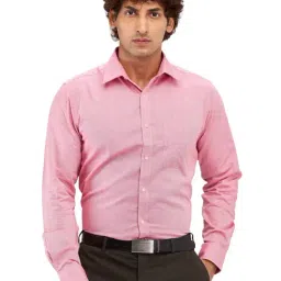Raymond Red Slim Fit Self Pattern Shirt-image-100
