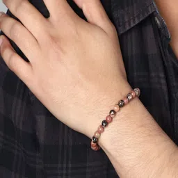 Nirvana Unisex Rhodonite Love & Compassion Elasticated Bracelet-39