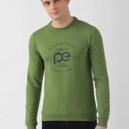 Peter England Green Slim Fit Printed Sweatshirt-image-39