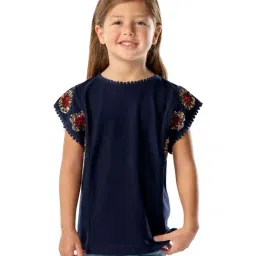 Cherry Crumble By Nitt Hyman Kids Blue Embellished Top-image-78