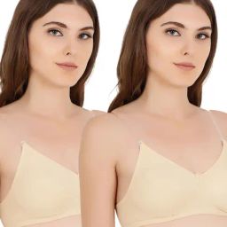 Floret Multicolor Non Wired Non Padded T-Shirt Bra (Pack Of 2)-image-12