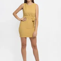 Global Republic Mustard Slim Fit Dress-image-41