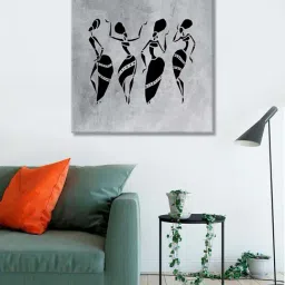 999store Grey & Black Beautiful Dancing Lady Wall Painting-45