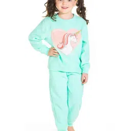 Cherry Crumble By Nitt Hyman Kids Mint Green Applique Sweatshirt with Joggers-image-80