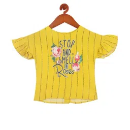 Tiny Girl Yellow Graphic Print Top-picture-8
