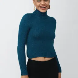Forever 21 Blue Textured Sweater-picture-14