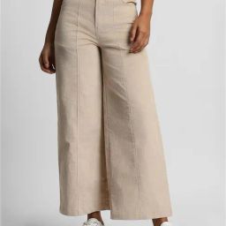 Forever 21 Beige Cotton Regular Fit Mid Rise Pants-image-5