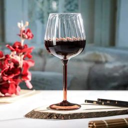 Troveas Transparent Tawny Toast Red Wine Glasses - Set of 2 (380 ml)-35