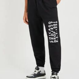 Styli Black Cotton Relaxed Fit Joggers-picture-35