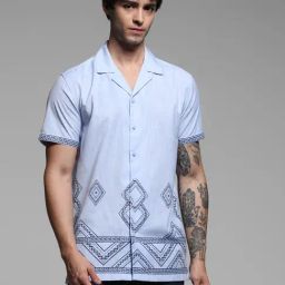 Jack & Jones Cashmere Blue Polyester Comfort Fit Solid Shirts-image-79