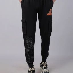 Free Authority Black Regular Fit Printed Joggers-image-49