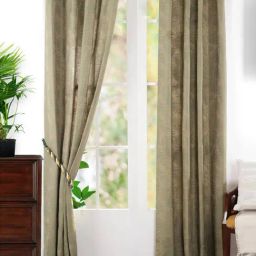 Maspar Green Viscose Printed Door Curtain - Set of 2-picture-29