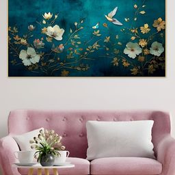 DEKORSTATION Blue & White Floral And Botanical Wooden Wall Art-image-65