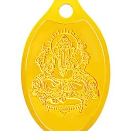 Muthoot Pappachan Swarnavarsham Yellow 24k (999) Oval Ganesha Pendant 1 gm-image-9