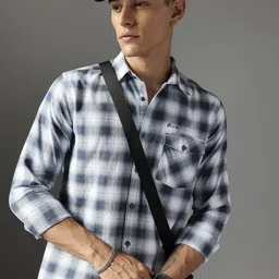 FCUK Pure Cotton Checked Slim Fit Shirt-image-28