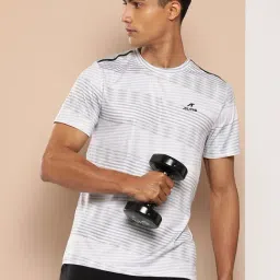ALCIS White Slim Fit Training Sports T-Shirt-image-55