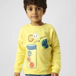 Nauti Nati Boys Yellow Printed Regular Fit Sweatshirt-picture-7