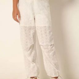VERO MODA GIRL White Cotton Comfort Fit Pants-image-28