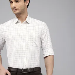 Arrow Manhattan Slim Fit Checked Pure Cotton Formal Shirt-picture-1
