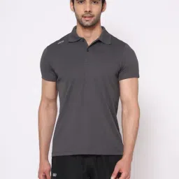 Dida Grey Polyster Regular Fit Solid Polo T-Shirt-image-69