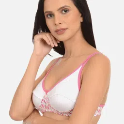 Mod & Shy Pink & White Non Wired Non Padded Full Coverage Bra image 3