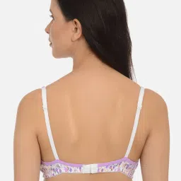 Mod & Shy Purple & White Non Wired Non Padded Full Coverage Bra image 2