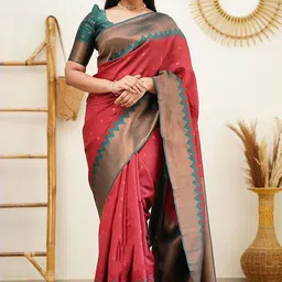 Aldwych Floral Woven Design Banarasi Saree-picture-10
