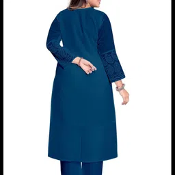 ZAZADIYA IMPEX Embroidered Chikankari Straight Kurta-picture-34