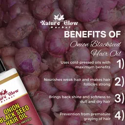 Nature Glow Herbal Set Of 2 Cold Pressed Castor & Onion Black Seed Hair Oil - 100 ml Each image 3