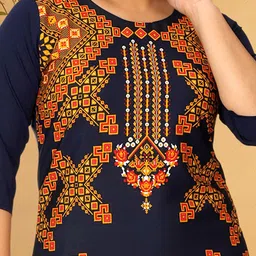 Anouk Rustic Selection Of 2 Ethnic Motifs Printed Round Neck Straight Kurtas image 4