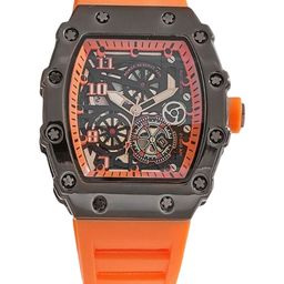 Poshi Men Fashion Sports Waterproof Hollow Design Silicone Strap Quartz Watch-28