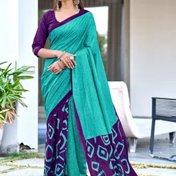 PEENGAX Printed Pure Cotton Block Print Saree-24