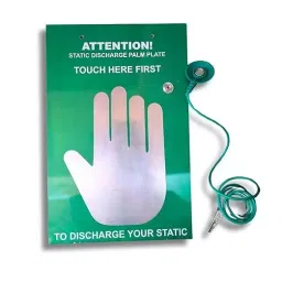 Global Statclean System 19x14 cm ESD-Safe Material Green Static Discharge Palmplate with Cord Set with 1.5 m Wire Length-38