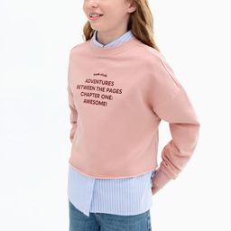 Mango Kids Girls Typography Printed Pure Cotton Sweatshirt-picture-46