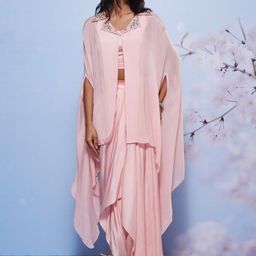 AJIESH OBEROI Embroidered Top Shrug & Skirt Co-Ords-image-42