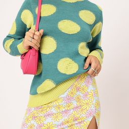 DressBerry Turtle Neck Geometric Pullover-image-22
