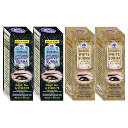 Bhimseni Karyalay Set Of 4 White & Sachhe Moti Surma With Triphala Bhasm- 1.5 g Each-34